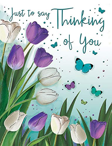 Tillfälle Card Thinking of You - 8 x 6 tum - Regal Publishing, C80134, blå|grön|grå