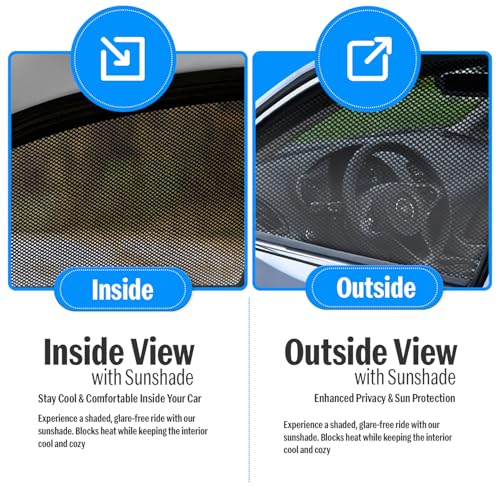 Image of Autofact Magnetic Car Sunshades Compatible with Maruti Alto K10 Old (2014 to 2022) (Set of 4) - Easy Installation, UV Protection, Keeps Car Cool (Front 2 with Zippers, Rear 2 Without Zippers)