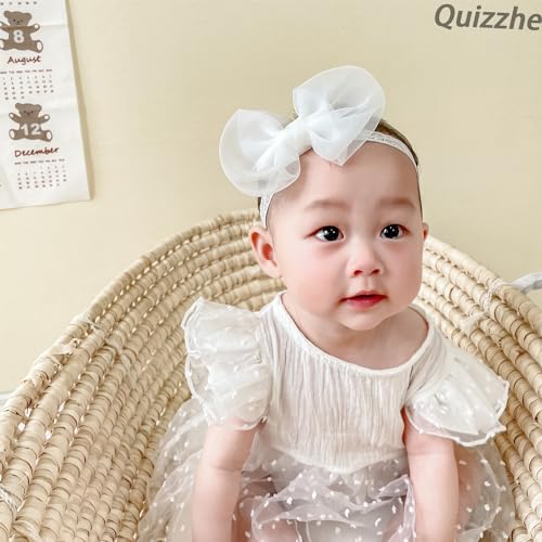 Baby Girls Cute Bow Headbands Elegant Flower Hairbands Soft Elastic Lace Hairbands Newborn Infant Toddlers Kids Hair Accessories Baby Shower Gifts (Style6)3