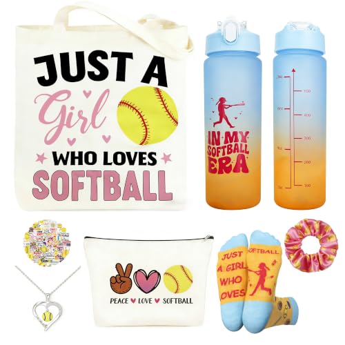 Softball Gifts for Girls – Sports Gift Set Water Bottle,