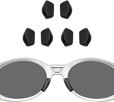 Replacement Nose Pads Nose Pieces for Oakley Eye Jacket Redux OO9438, Upgrade Anti-Slip Silicone Pads Enhanced Comfort & Grip - Black Asian Fit x 3 Pairs