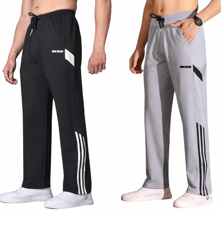 Track Pants for Mens || Joggers for Mens || Men's Sports Regular Fit Spandex Track Pant with Two Side Pockets (TP13 Combo Pack of 2)