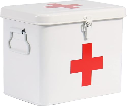 Kit de primeros auxilios, contenedor de suministros de medicamentos de primeros auxilios, lata de almacenamiento de medicamentos de metal de 2