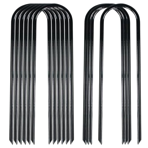 Image of 12 Inch Heavy Duty Trampolines Stakes U-Shaped Garden Stakes (12)