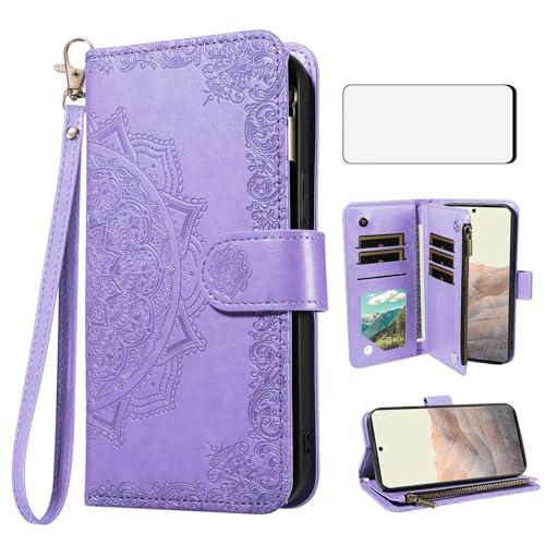 Coque Google Pixel 6 Pro 5G étui portefeuille fleur porte-cartes