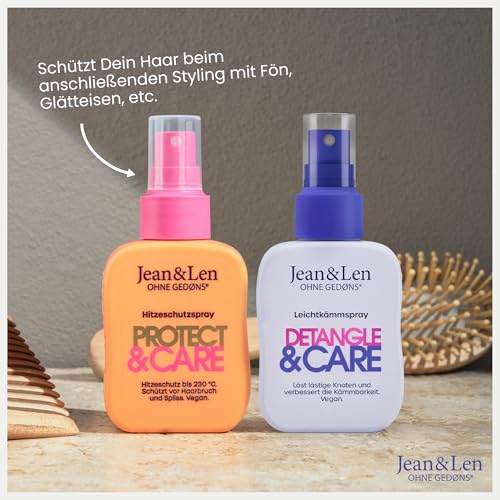 Jean & Len Leichtkämmspray Detangle & Care, für jeden Haartyp geeignet, entwirrt das Haar & verbessert die Kämmbarkeit, fruchtiger Duft, Detangling, ohne Silikone & Parabene, vegan, 100 ml