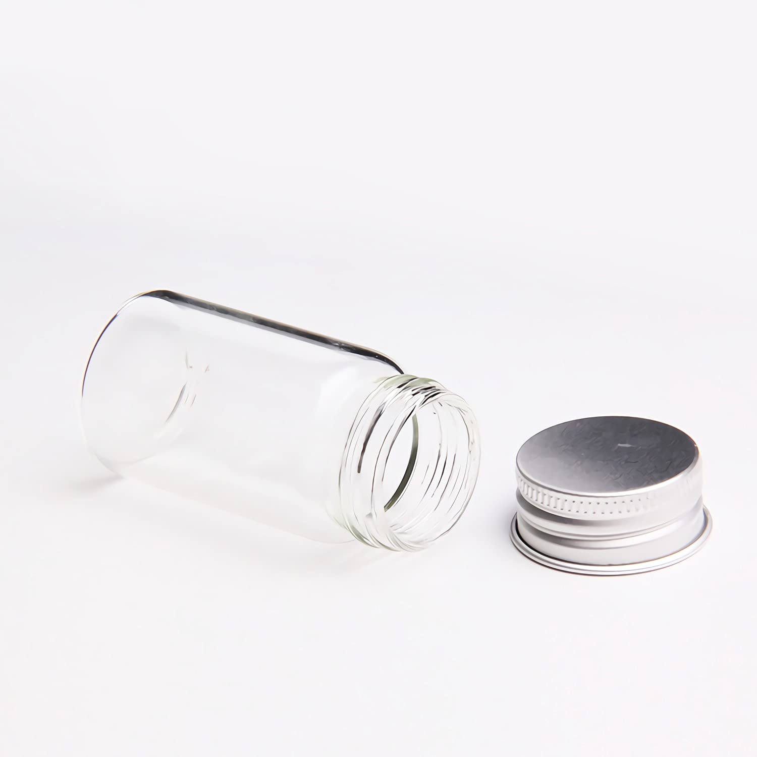 100 Stücke Gläschen mit Schraubverschluß 25ml Glasfläschchen Gläser Leere Transparent Flaschen für DIY Aufbewahrung,Candy Flasche
