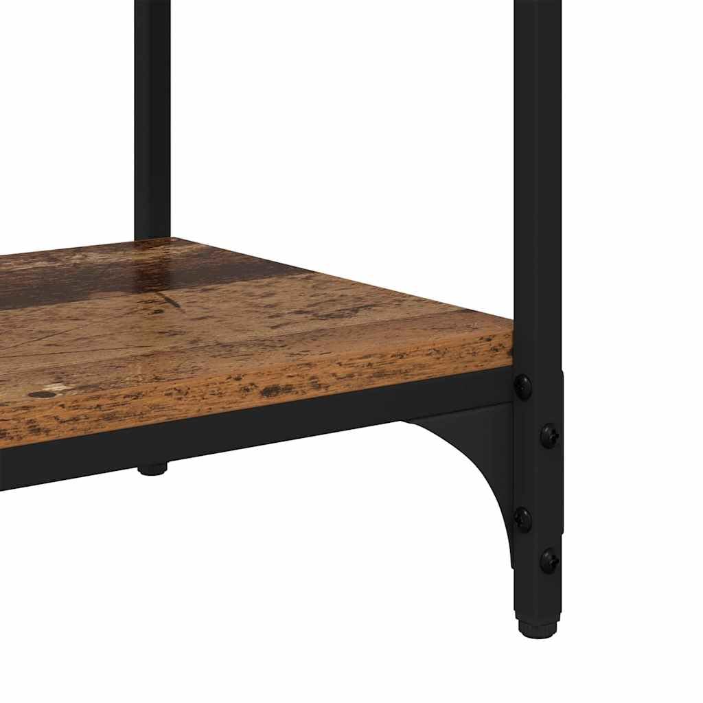 Regał na książki, o wyglądzie starego drewna, 80 x 33 x 70,5 cm, materiał drewniany, 3 półki, wzornictwo przemysłowe, regał stojący do salonu, biura, sypialni