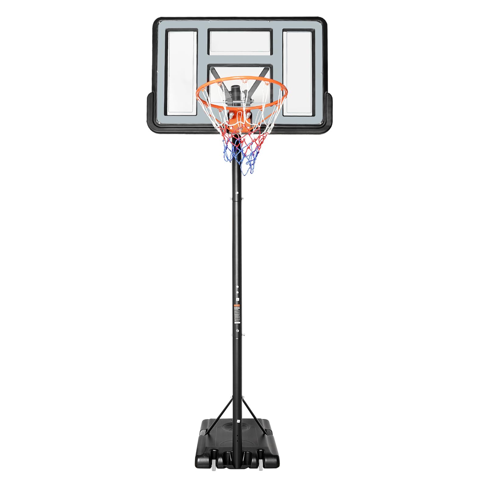 Canasta de baloncesto al aire libre, altura ajustable, soporte para canasta de baloncesto para exteriores, 1,7 – 3,05 m, cesta móvil con ruedas, base estable rellenable, para jardín, patio, parque