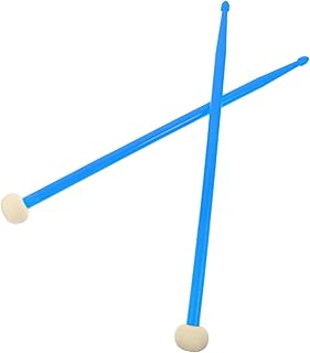 Yardwe Baquetas Dobles Para Batería Timbales y Jazz De Fieltro y Nailon Color Azul Prácticas y Económicas