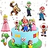 6 Stukken Super Mario Minifiguur, Super Mario Cake Toppers Mario Figuren Taartdecoratie Mario Ornamenten Verjaardag…