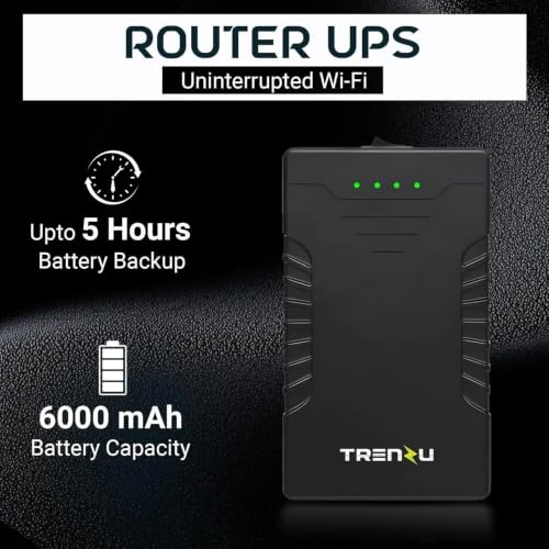 Image of 12V WiFi Router UPS| Mini UPS for Jio Fiber, Airtel WiFi, CCTV | Support 2A, 2.5A, 3A | WiFi Inverter for Home | 1Yr Warranty (Black, 5 Hrs Backup)