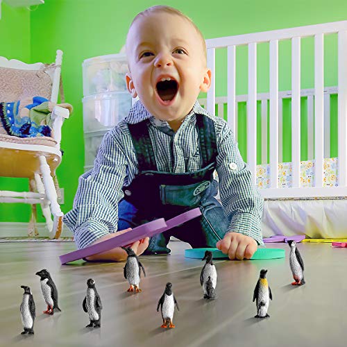 TOYMYTOY Penguin Collection Plastic Ocean Animal Penguin Figure Model For Babies and Children 8pcs
