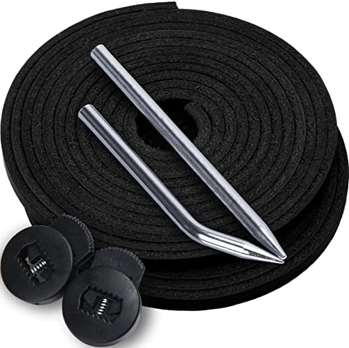 AliBall Baseball Glove Lace, 2 Pcs Authentic Cowhide Lace 79 Inch with 2 Glove Lacing Needle, Well Made and Easy to Use, Perfect Quick Repair Softball and Baseball Glove Repair Lacing Kit (Black)