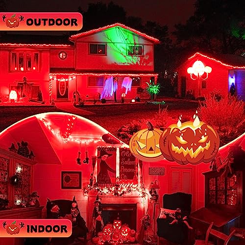 Jmexsuss Red Halloween Lights Outdoor, 168 Ft 600 Led Red String Lights Plug In, Clear Wire Red Christmas Lights With Remote For Indoor Outdoor Tree Holiday Party Christmas Halloween Decorations #TOP4