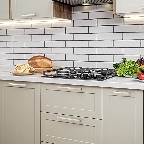 Image of Ravinte 10 Pack 10 inch Square Cabinet Pulls Brushed Nickel Stainless Steel Kitchen Cupboard Dresser Handles Cabinet Handles 10 inch Length, 7-1 /2 inch Hole Center