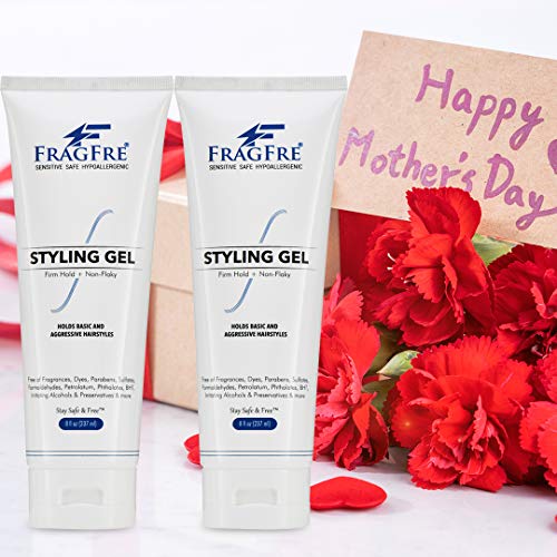 Fragfre Firm Hold Hair Gel Fragrance Free 8 Oz - Strong Styling Gel For Aggressive Hair Styles - Paraben Free Hypoallergenic Sensitive Formula - Non-Irritating Vegan No Gluten/Cruelty (1 Pack) #TOP1