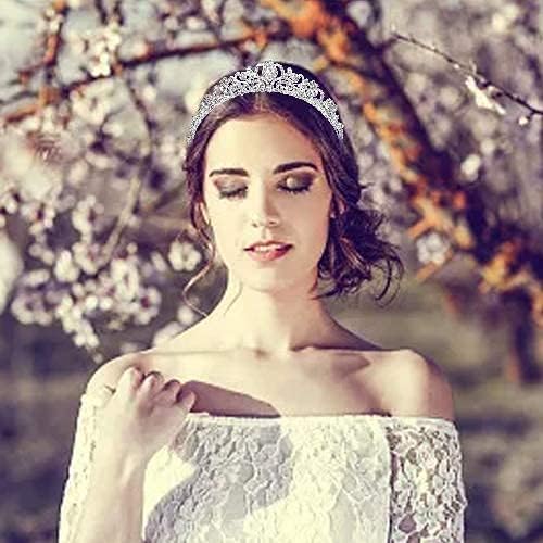 Miniatura 5 de CURASA Tiara de corona de princesa para mujeres, tiaras para niñas pequeñas, tiara Rapunzel corona de cristal, accesorios para el cabello para