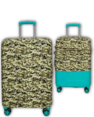 Image of Army Printed Luggage Cover for Traveling Bag & Suitcase - Stretchable & Scratchproof Trolley Protector with Velcro Lock & Lightweight Washable Material(Suitcase Not Included, Only Cover in Product)