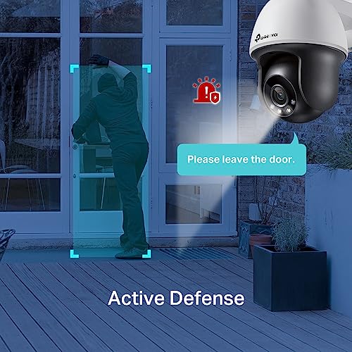 Image of TP-Link VIGI C540 Outdoor Full-Color Pan Tilt Network Camera | IP66 Waterproof | 4MP HD | Smart Motion Detection | H.265+ | Two-Way Audio, Onboard Storage with SD Card Slot | 4mm Lens