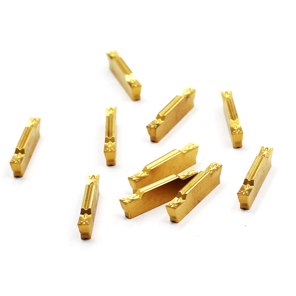 OSCARBIDE Carbide Grooving Inserts MGMN300,Multilayer Coated CNC Carbide Inserts Lathe Inserts Cutters for MGEHR/MGIVR Lathe Grooving Cut-Off Tool,10 Pieces/Set