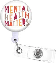 Mental Health Matters Badge Reels Holder Retractable with Alligator Clip for Psychology Neurology Nurse Nursing Doctor Teacher Student Name Tag Card Medical Office Work ID Clip