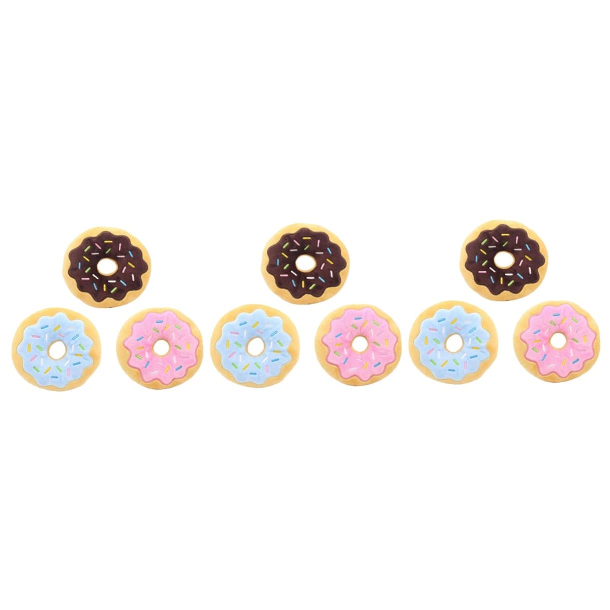 Mipcase 9pezzi Giocattolo Per Cani Peluche Forma Di Ciambella Da Giocattolo Squeaky Per Cuccioli Riduce La Noia e Favorisce La Salute Casuali Per Allenamento e Gioco