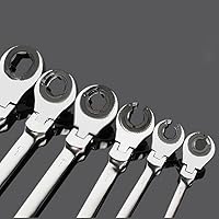 Vista 6 de SagaSave Llave de trinquete de cabeza flexible abierta de extremo abierto llave combinada de trinquete de doble apertura, herramienta de mano, llave