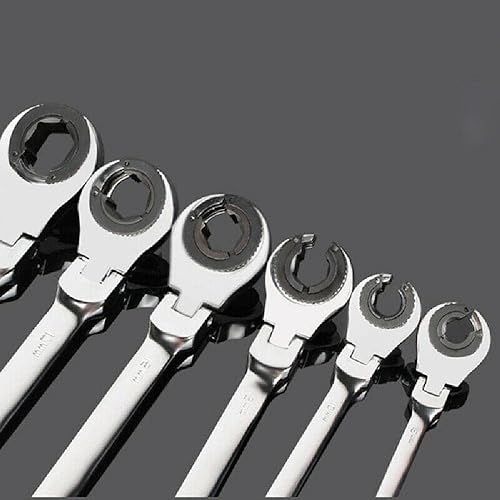 Miniatura 6 de SagaSave Llave de trinquete de cabeza flexible abierta de extremo abierto llave combinada de trinquete de doble apertura, herramienta de mano, llave