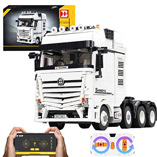 XIAN Bausteine mit Container, 6514 Klemmbausteine 2,4GHz Technik LKW mit Motoren und ferngesteuert… – Bild 2