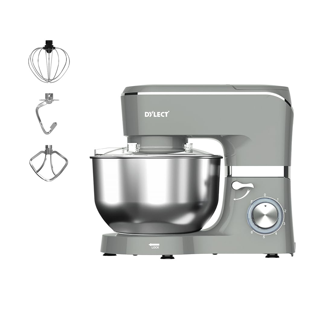 DYLECT® ArtiMix Stand Mixer for Home | 1900W Powerful Motor | 5.5L Removeable Bowl | 6 Speed + Fermentation Function | Dough Hook, Whisk, Beater & Splash Guard | Anti-Skid Design | Robust Metal Gears-image-31