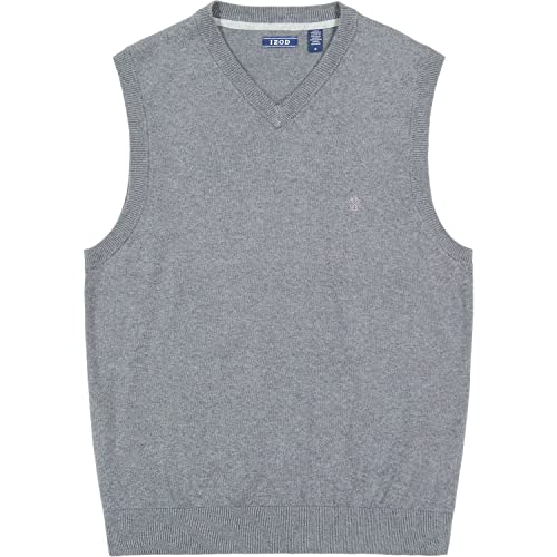 Image of Izod Men's Big and Tall Premium Essentials Solid V-Neck 12 Gauge Vest Pullover