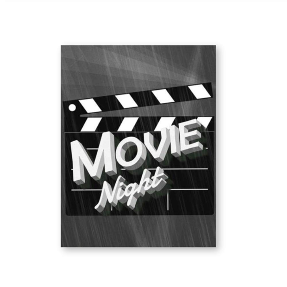 Druck Leinwand Malerei Nachtfilm Poster und Drucke Heimkino Dekor Filmliebhaber Geschenke Popcorn Film Rahmen Dekoration 50x70cm (19.7 "x27.6) Mit Rahmen