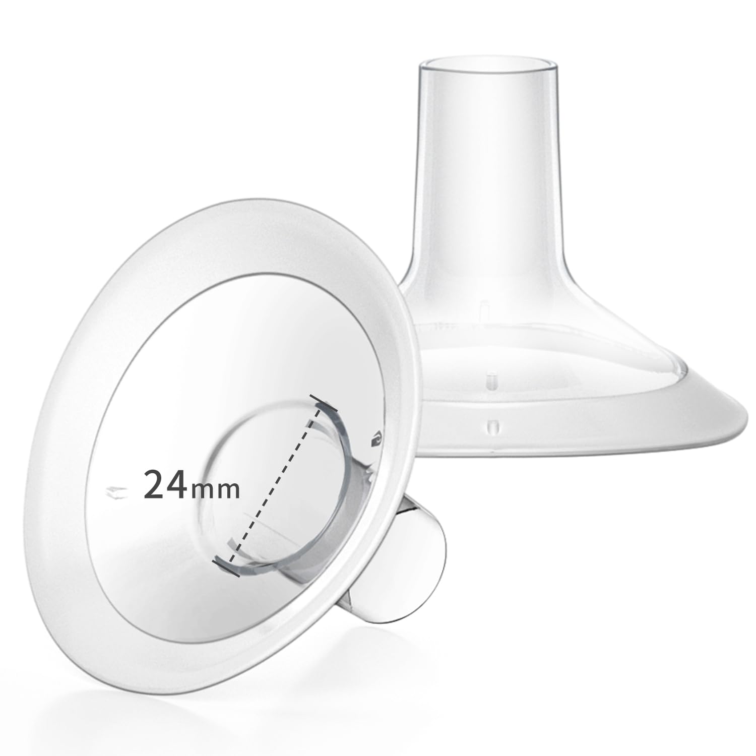 MOOMentaneous Breast Pump Shields Flanges 24mm Compatible with Medela Breast Pumps PersonalFit, Maxflow, Freestyle Flex Swing Maxi Connector