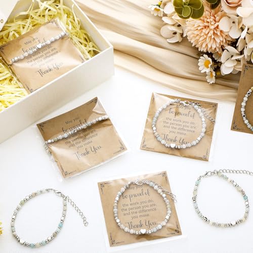 12 Sets Coworker Employee Appreciation Bracelets Volunteer Gifts May You Be Proud of You Beaded Bracelets Thank You Gifts Inspirational Cards for Staff Office2