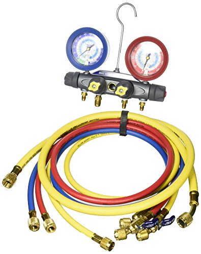 Manómetro de Prueba y Carga Yellow Jacket Brute II 46043, F/C, psi, para R-22/134A/404A, con Manómetros Rojo/Azul