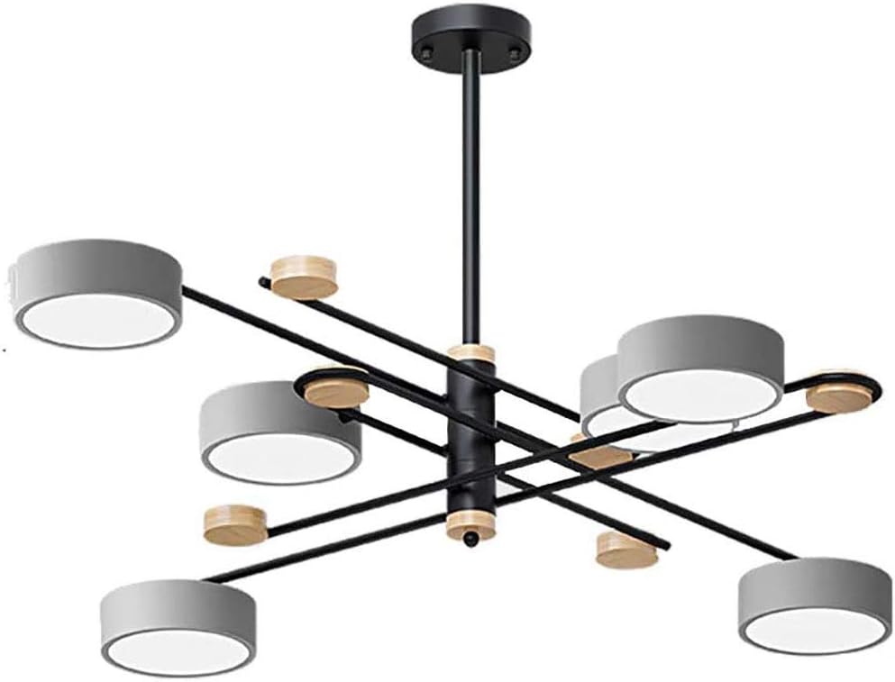 Led Chandelier 8 Lights Modern Sputnik Adjustable Pendant Lighting Fixture Industrial Iron Ceiling Light Fixture for Kitchen Dining Room Living Room,Warm Light,6 Lights