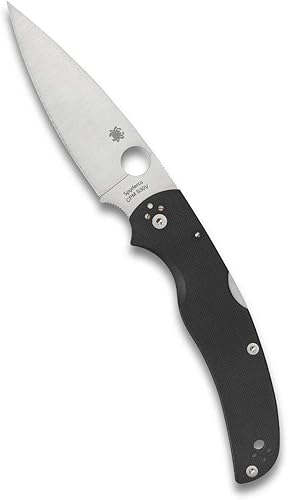 Spyderco Cuchillo Native Chief  Mango G-10 negro con borde liso, molienda completamente plana, hoja de acero CPM S30V y bloqueo trasero  C244GP