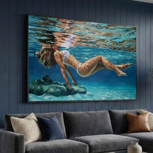 Toile femme nageant 50x75cm élimine la monotonie des murs vides