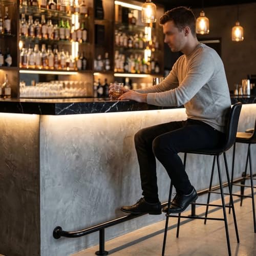 Barre repose-pieds pour bar en acier inoxydable de 600cm - 5