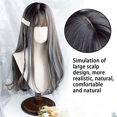 Perruque synthétique longue droite pour masquer la perte de cheveux