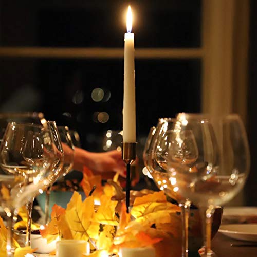 Matte Black Candle Holders Set Of 3 For Taper Candles With Brass Color Top, Decorative Candlestick Holder For Wedding, Dinning, Party, Fits 3/4 Inch Thick Candle&Led Candles #TOP5