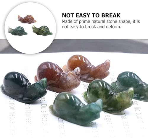 Miniatura 4 de FOMIYES Estatuas de caracol, 3 piezas talladas a mano, cristales curativos, estatuas para decoración del hogar