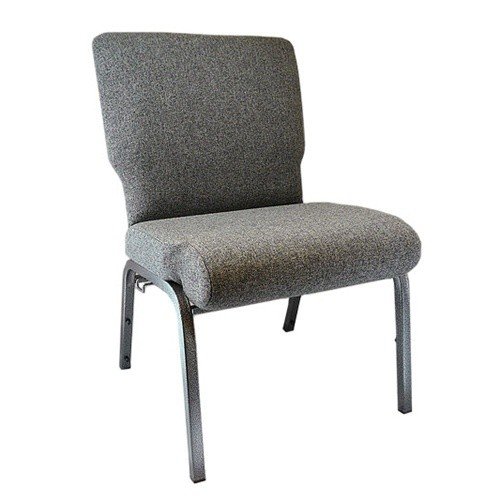 Advantage Charcoal Gray Church Chair with Book Rack 20.5 in. Wide