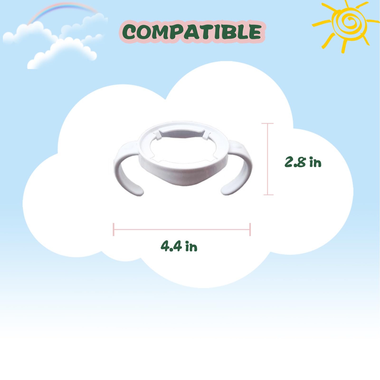 Handles Compatible for Philips Avent Natural Baby Bottles, Easy Holder for Feeding Bottle, Pack of 4