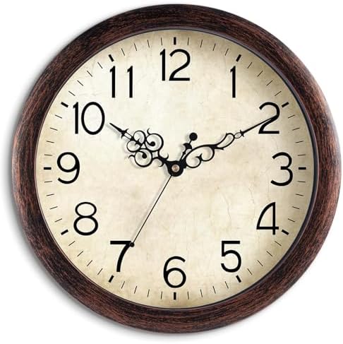 KECYET Wall Clock, Vintage Wall Clocks Battery Operated Quartz Si...