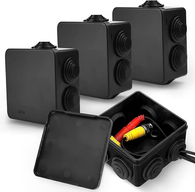 NELAHSHA 4 PCS IP55 Junction Box, ABS Plastic Outdoor Electrical Project Box Enclosure (85x85x50mm)
