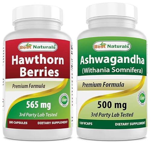 Best Naturals Hawthorn Berry 565 Mg & Ashwagandha Extract 500 Mg #TOP21