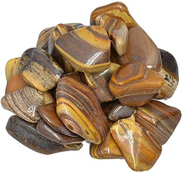 Hypnotic Gems Materials 1 lb New Banded Jasper Tumbled Stones from Africa - Large - 1.25" to 1.5" - Polished Rocks and Gemstones for Art, Crafts, Fountains, Crystal Healing and More!