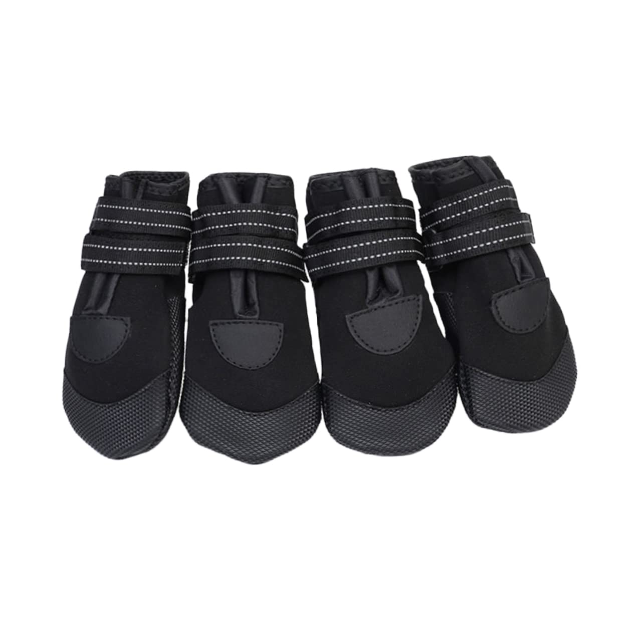 FOMIYES Lot De 3 Paires De Chaussures pour Chien Bottines Réfléchissantes Chaussures De Marche pour Petits Chiens Chaudes Et Confortables Noires 4 Pièces X 3